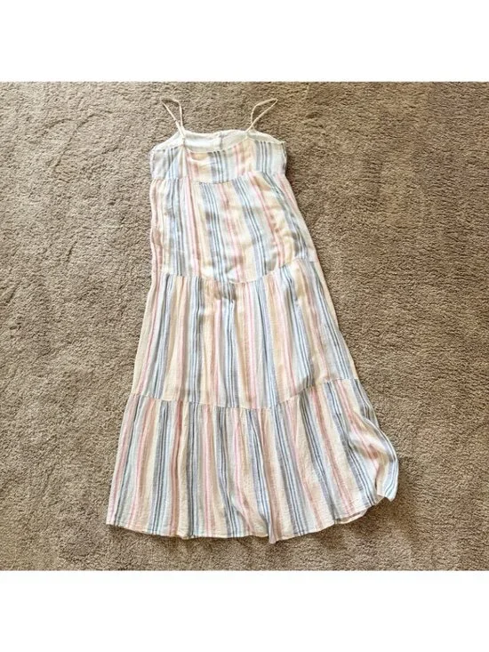 Anthropologie Splendid Maxi Dress Stripe Adjustable Spaghetti Straps size Medium - Picture 10 of 12